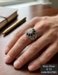 خاتم رجالي فضة عيار 925 بتصميم فاخر وأنيق