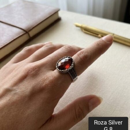 خاتم رجالي فضة عيار 925 بتصميم أنيق وفاخر