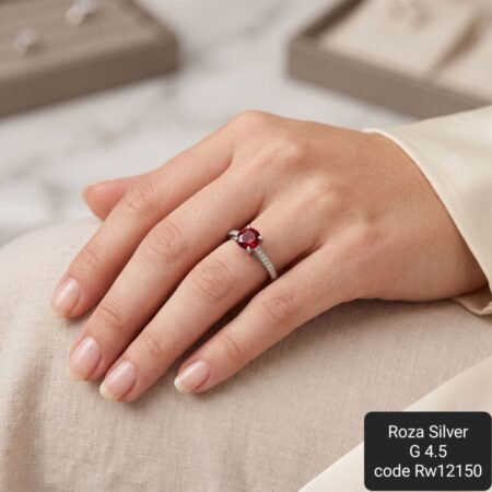 خاتم بناتي فضة عيار 925 بتصميم أنيق وعصري